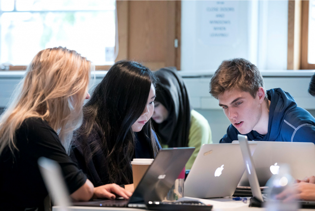 Students sitting together in a group 